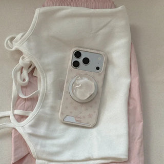 Cozy Flower MagSafe Card Phone Case for iPhone 17 Pro Hard