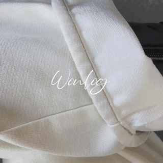 Cream Fleece-Lined Wide Denim