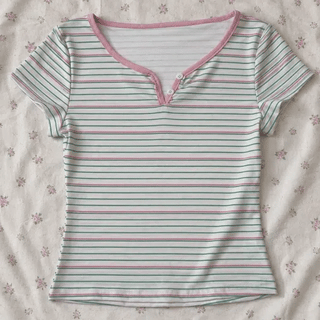 Pastel Rose V-Neck T-shirt