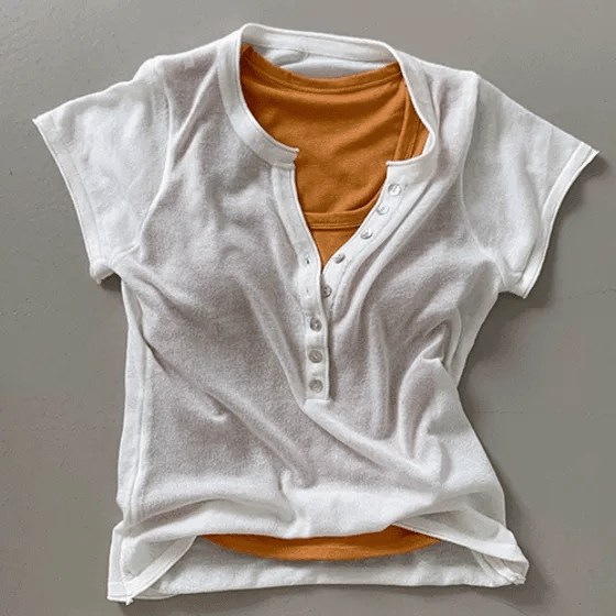 Jewelry Button Cap Sleeve Knit