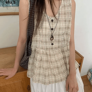 Korine Flower Shirred Sleeveless Blouse