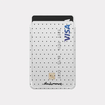 Basic Polka MagSafe Clear Card Wallet Pocket Case