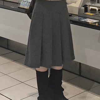 Rudin Wool Pleated Midi Skirt