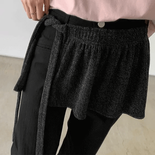 Kisha Knit Layered Frill Wrap Skirt