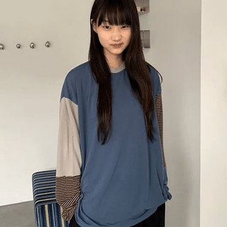 Honyu Color Block Over Round Tee