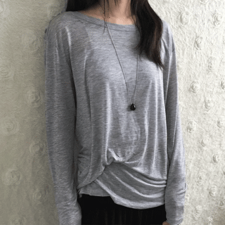 Hachi Button Drape Long Sleeve Tee
