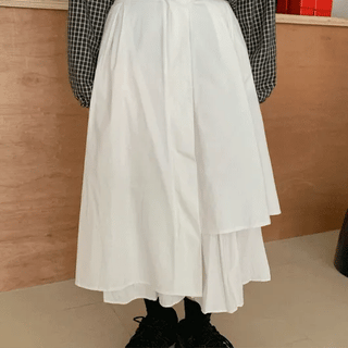 Nika Cotton Asymmetrical Long Skirt