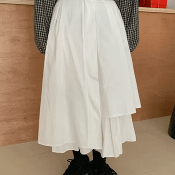 Nika Cotton Asymmetrical Long Skirt