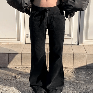 Elastic Waist Low Pants