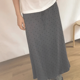 Neiro Cotton Dot Maxi Long Skirt
