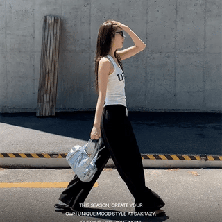 Summer Pure Linen Wide Elastic Waist Pants