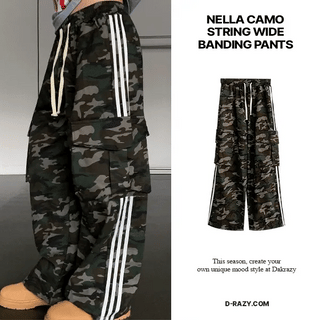 Nella Camo String Wide Elastic Pants