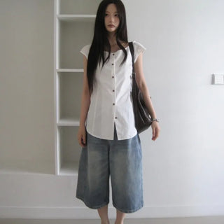 Boatneck Low Cotton Blouse