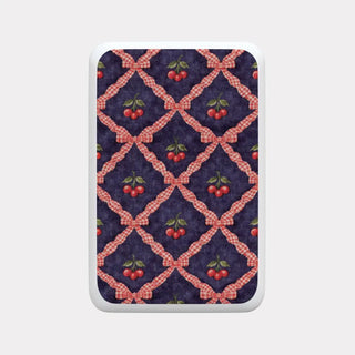 Vintage Cherry Pattern MagSafe 500mAh Power Bank iPhone Wireless Charging