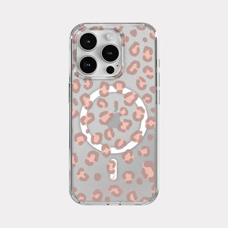 Warm Leopard MagSafe Clear Jelly Hard Phone Case for iPhone 16e Pro Max