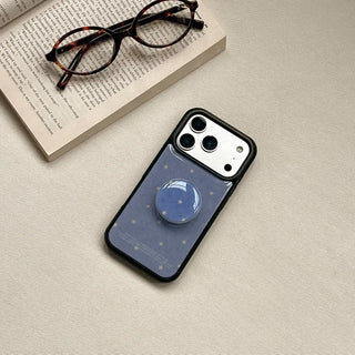 Little Star iPhone 18 Pro Galaxy Epoxy Black Bumper Case