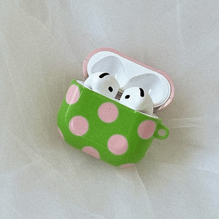 cozy patch dot glossy hard AirPods Buds Live Pro 3 case