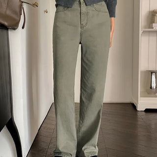 Mockbin Cotton Ivory Semi Bootcut Pants