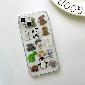Animal Doll Real Photo Collection Jelly iPhone Case