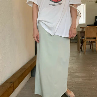 Tunia Summer Waffle Elastic Waist Maxi Skirt