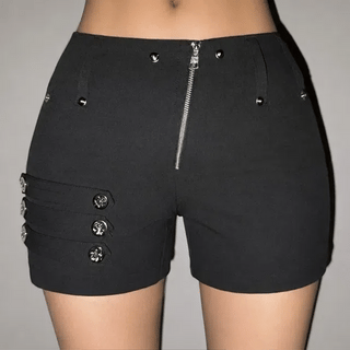 black washed hot pants