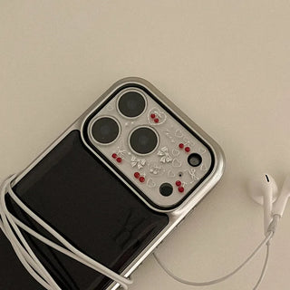 Silver Cherry Glow [Camera Decor Sticker] + Free Tweezers