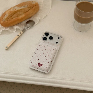 Heart Pin Dot MagSafe Card Slot Wallet Pocket Case