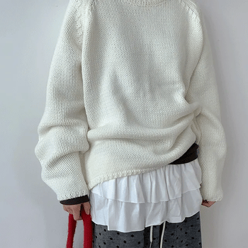 Veilo Loose Fit Round Neck Knit