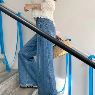 Cut-out wide denim