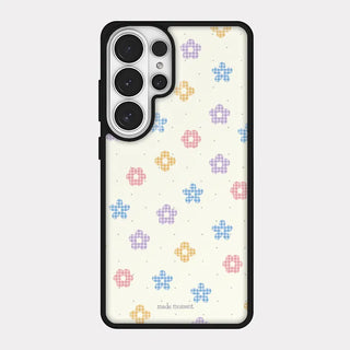 flower gingham iPhone 18 Pro Galaxy MagSafe Black Bumper Case