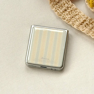 Soft pastel stripe Galaxy Zflip Fold 8 MagSafe Silver Bumper Case
