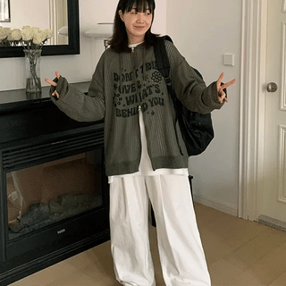 Kumachi Two-Way Printed Knit Zip-Up Hoodie