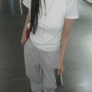 Button Cooling Pintuck Pants