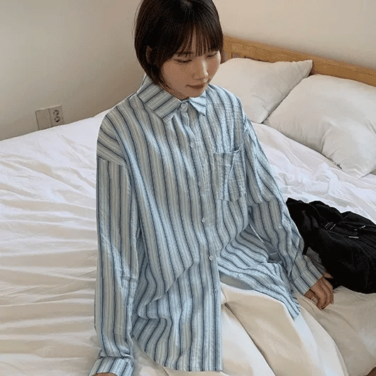 Tokoko Vintage Color Striped Shirt