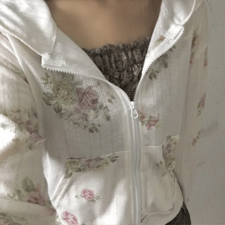 Flower Zip-up Hoodie