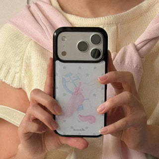 Dreamy Pony iPhone 18 Pro Galaxy Epoxy Black Bumper Case