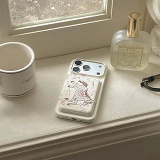 drawing horse MagSafe card slot wallet pocket case
