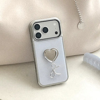 [Set] Mellow Texture Silver Epoxy Bumper Phone Case + Smart Ring