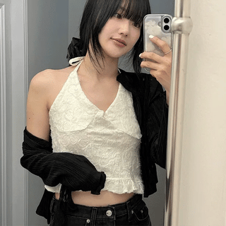 Rose Halter Sleeveless Top