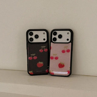 Soft Berry Knit iPhone 18 Pro Galaxy MagSafe Black Bumper Case