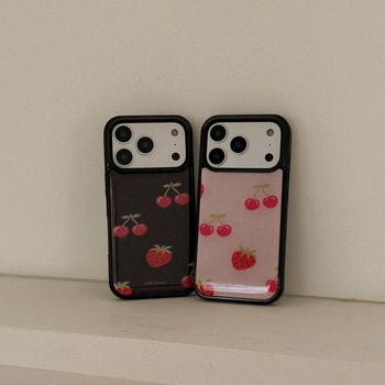 Soft Berry Knit iPhone 18 Pro Galaxy MagSafe Black Bumper Case
