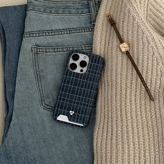 Crayon check design [Card holder phone case]