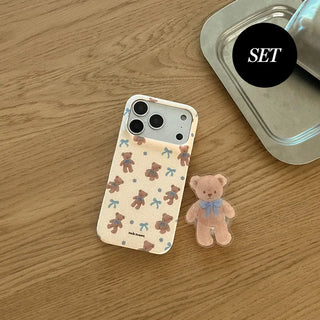 [SET] Cocoa Teddy Hard Phone Case + Acrylic Smart Grip