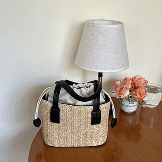 Rattan tote and crossbody bag