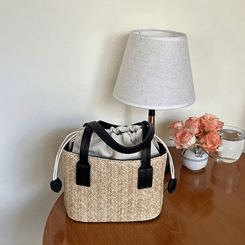 Rattan tote and crossbody bag