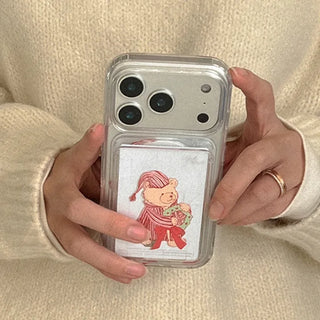 Pajama Bear MagSafe Card Clear Wallet Pocket Case
