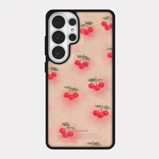 Blur Cherry iPhone 18 Pro Galaxy Epoxy Black Bumper Case