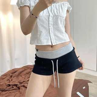 Contrast Elastic Waist Training Shorts / Tracksuit Shorts New Summer Arrivals Summer Clothes Summer Pants y2k Thin Waist Wide Waist