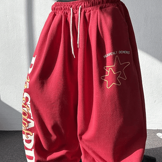 vertical lettering damage sweatpants