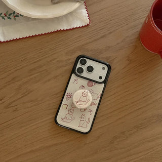 i like cat iPhone 18 Galaxy Epoxy Black Bumper Case